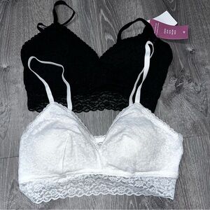 Black and white bralettes size Medium
